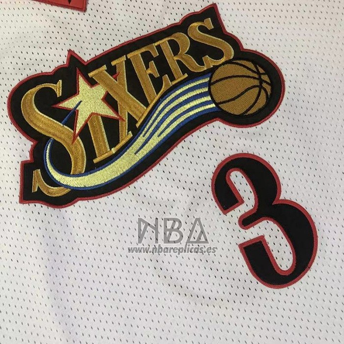 Camiseta Philadelphia 76ers Allen Iverson NO 3 Mitchell & Ness 1997-98 Blanco